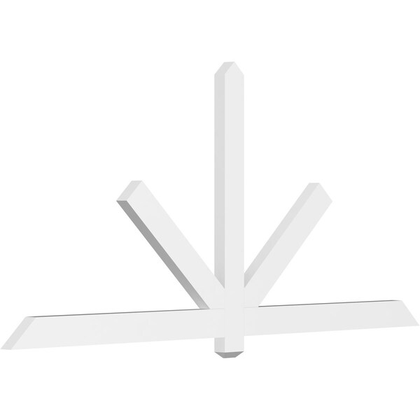 Ekena Millwork Kennewick Architectural Grade PVC Gable Bracket, 84"W x 38 1/2"H x 2"D x 4"F, 11/12 Pitch GBP084X39X0204KEN00 - main